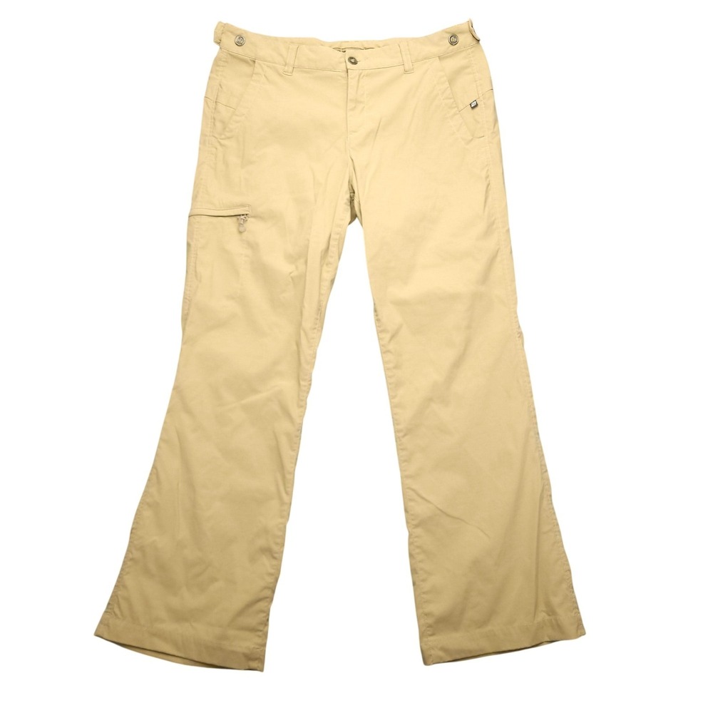Eddie Bauer Sport Pants Womens 14 Beige Cargo Microfiber Stretch Hiking Outdoor